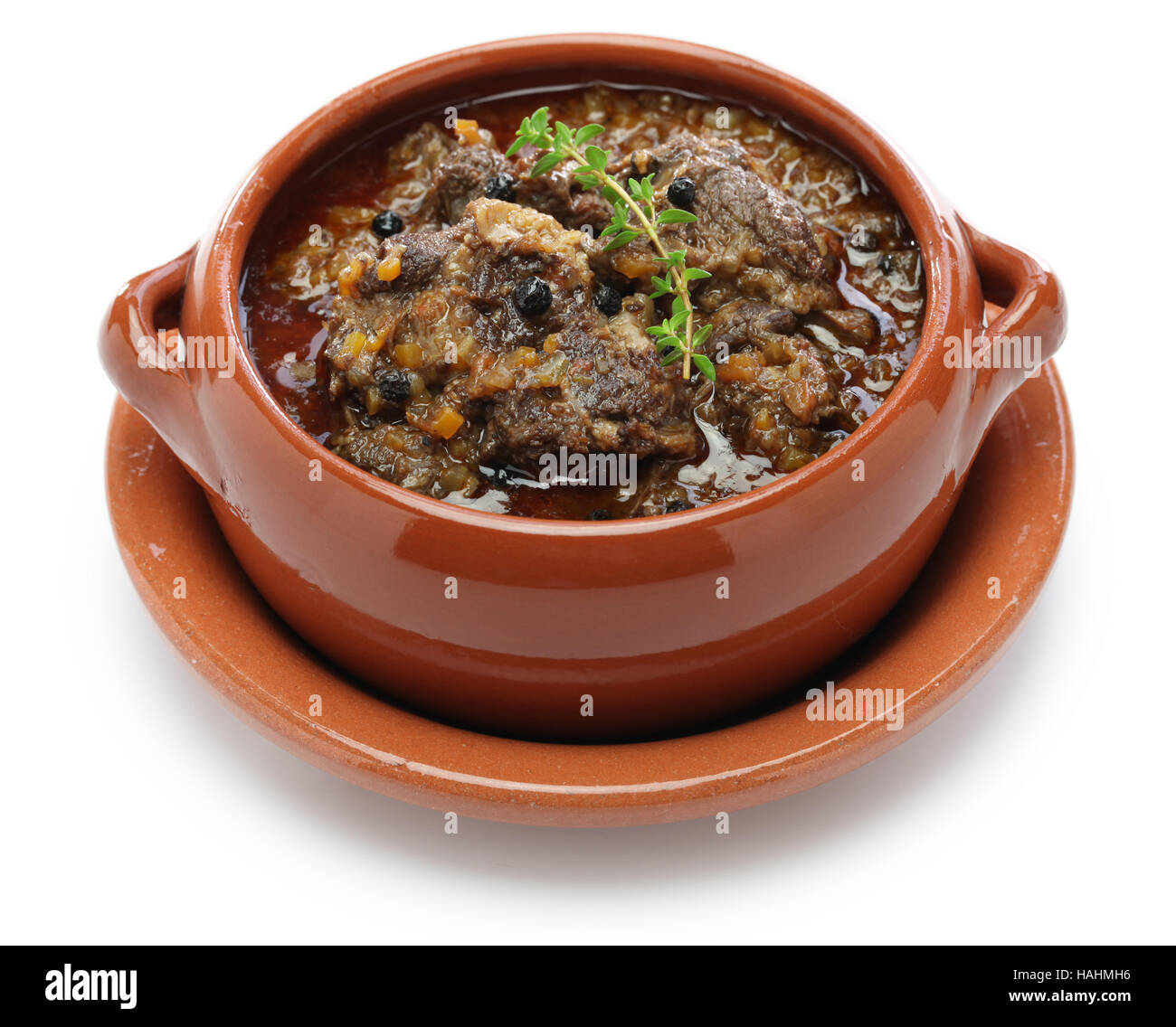 peposo, tuscan peppered beef stew, traditional italian cuisine Stock Photo