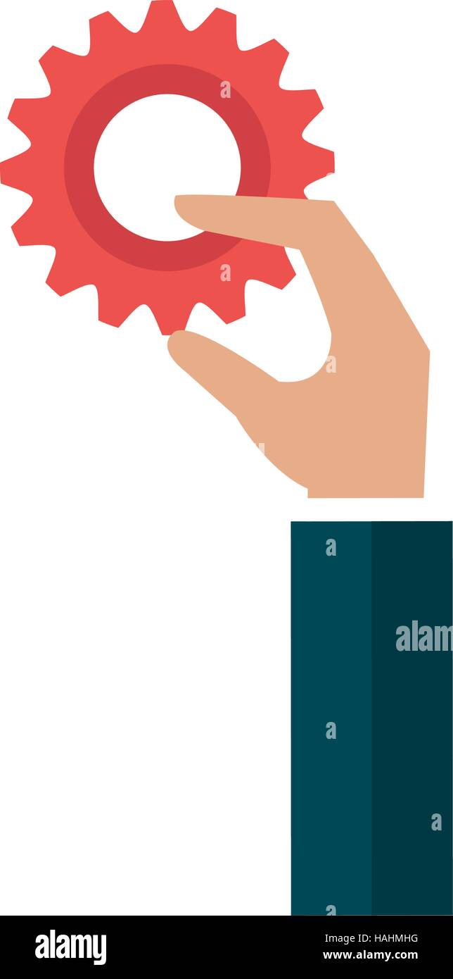 hand with gear setting isolated icon vector illustration design Stock ...