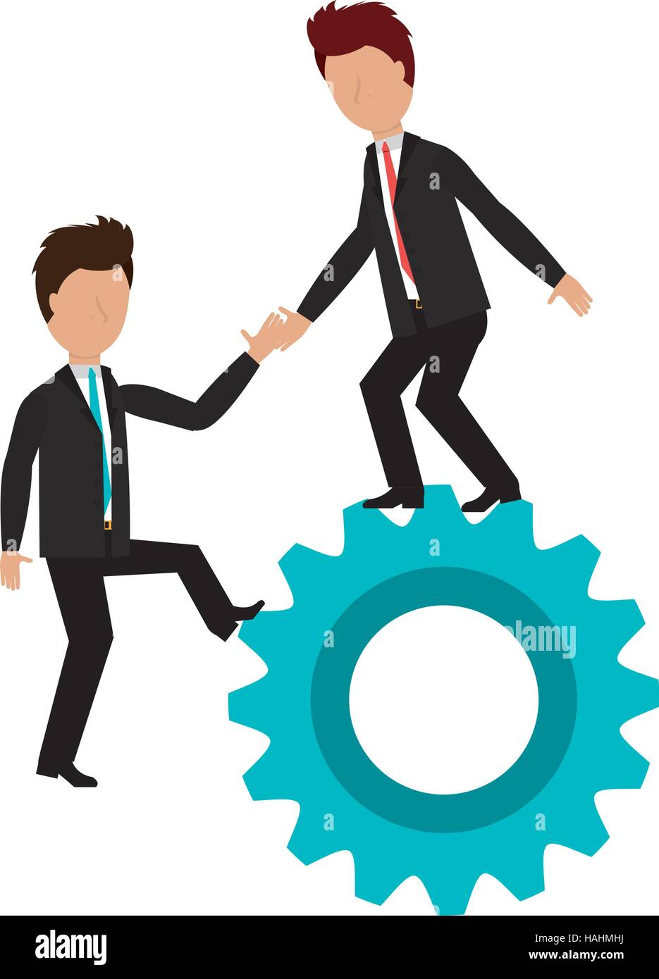 business people with gear teamwork vector illustration design Stock ...