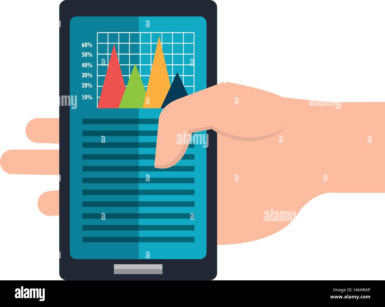 hand human with smartphone device isolated icon vector illustration ...