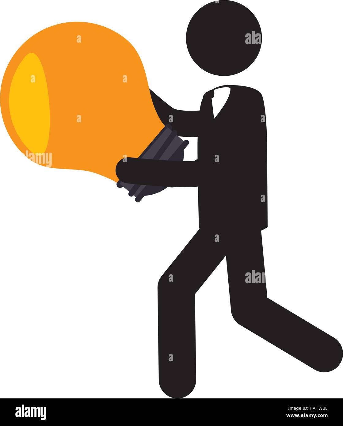 businessman silhouette with bulb vector illustration design Stock ...