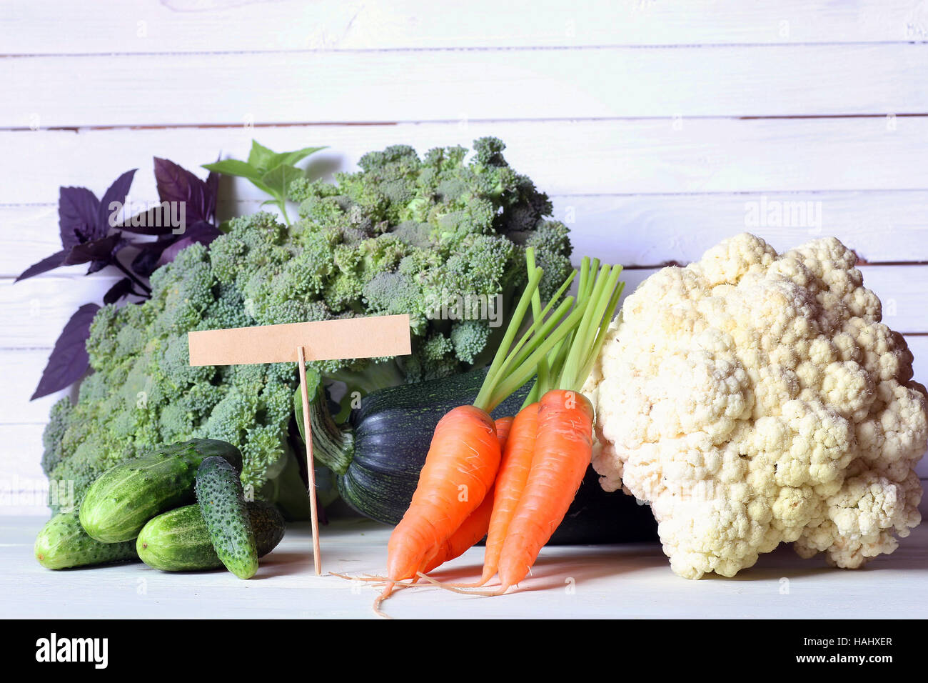 Fresh vegetables rustic wooden background Stock Photo - Alamy