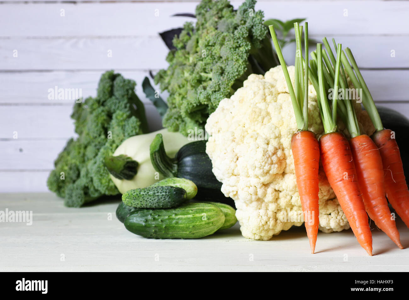 Fresh vegetables rustic wooden background Stock Photo - Alamy