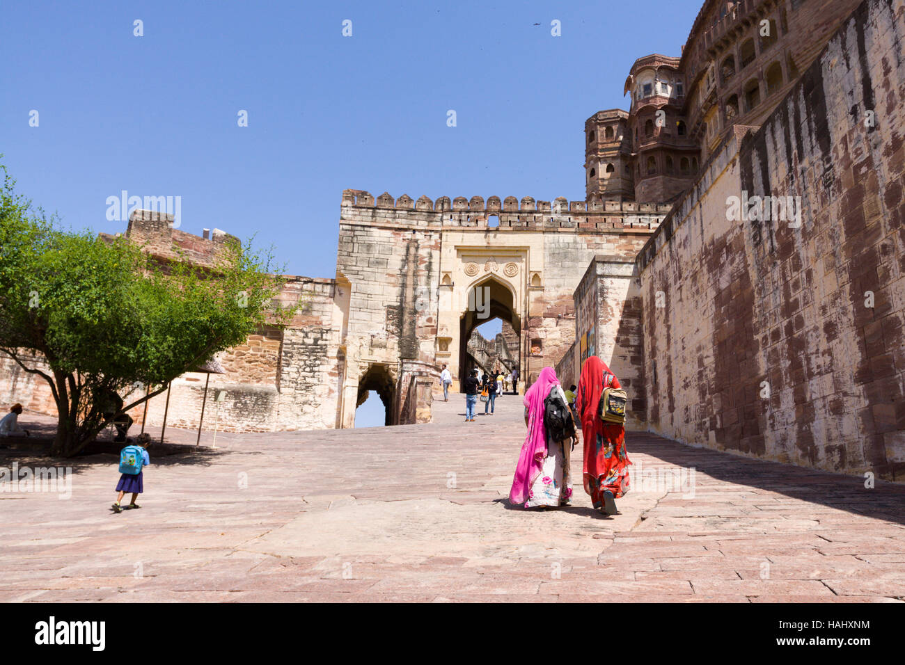 Door to acces of the Mehrangarh fort . Jodhpur, Rajasthan. India Stock Photo