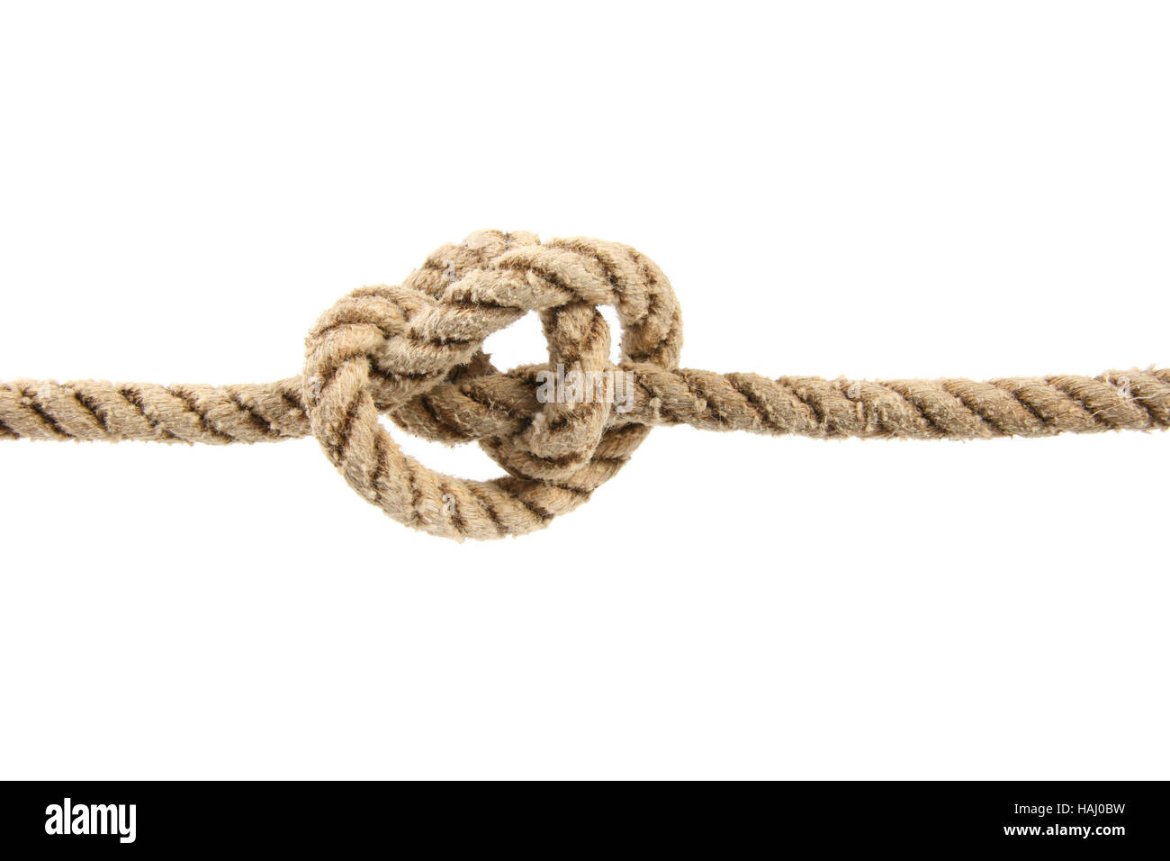 Rope with tied knot Stock Photo