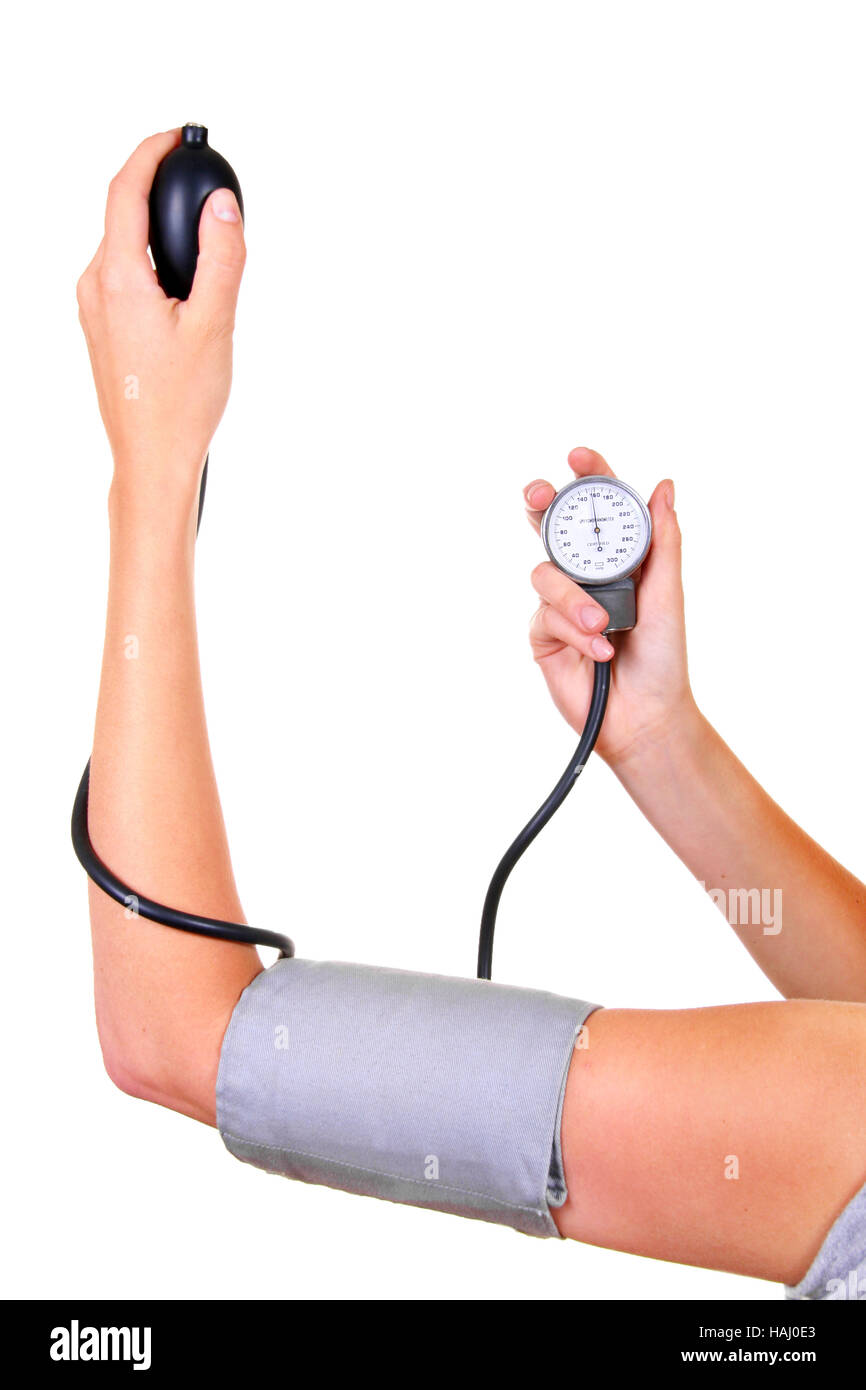 checking blood pressure Stock Photo