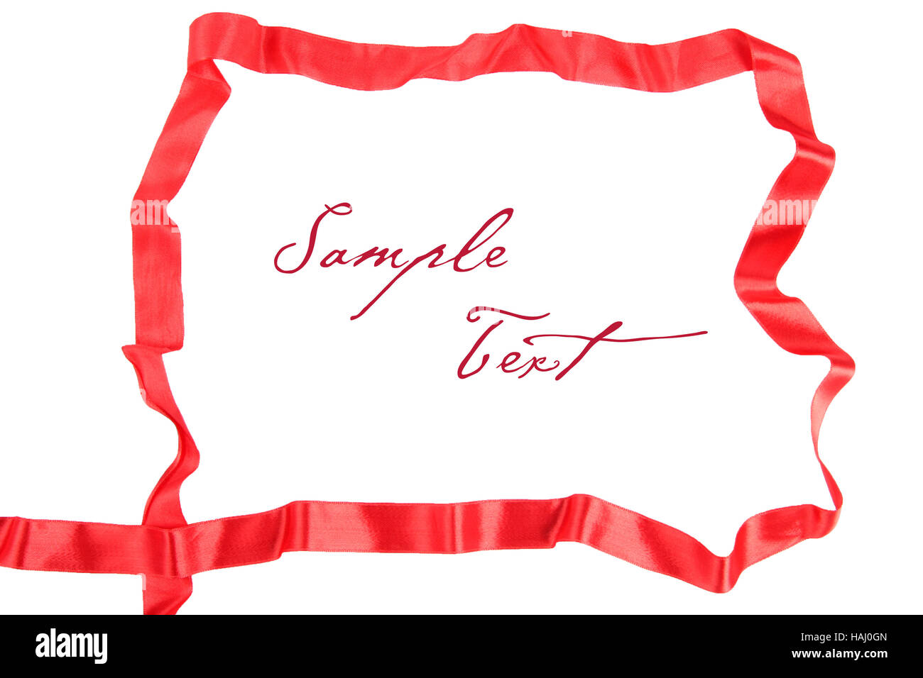 Frame of red ribbon Stock Photo