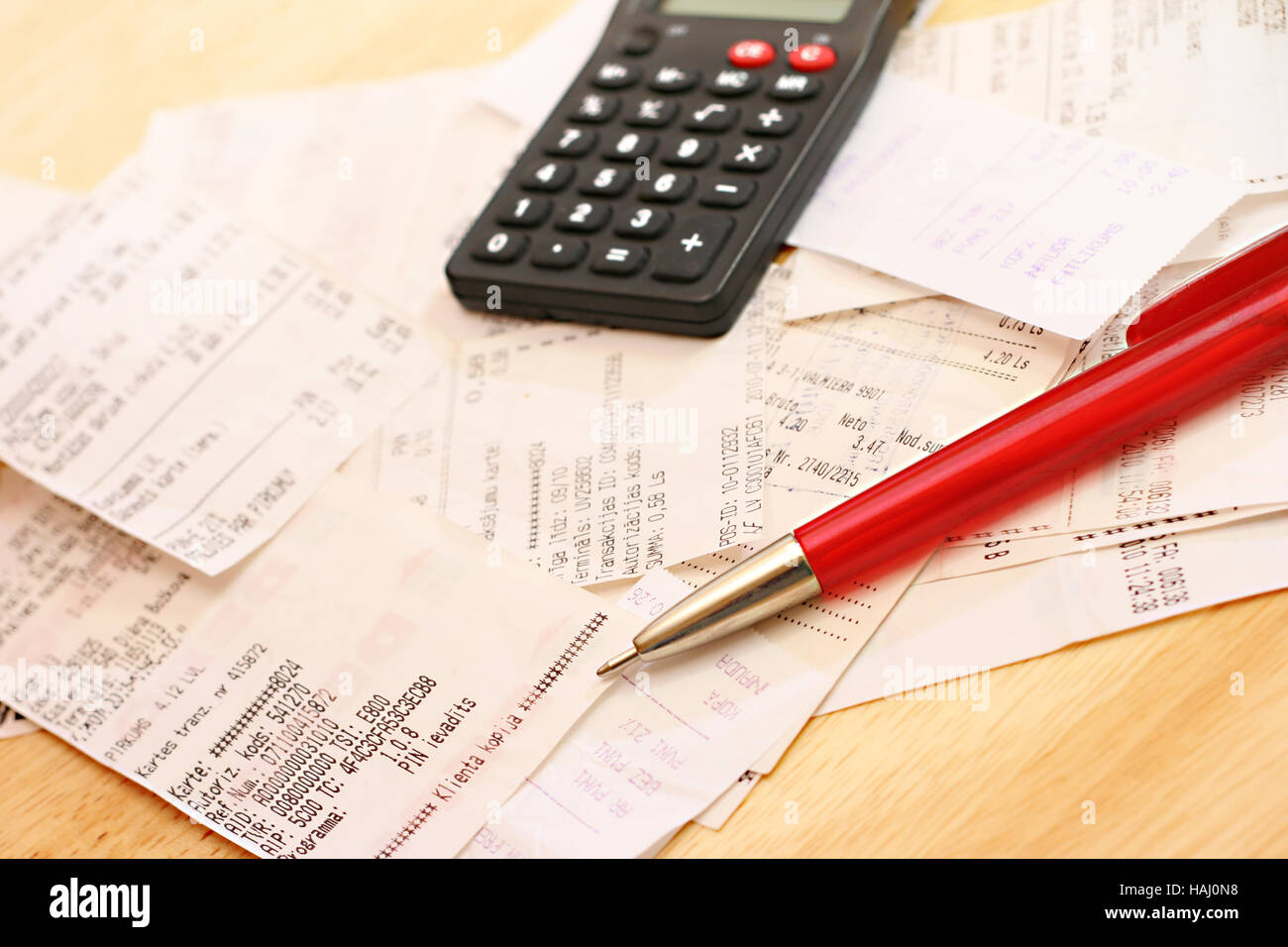 Calculating expenses Stock Photo