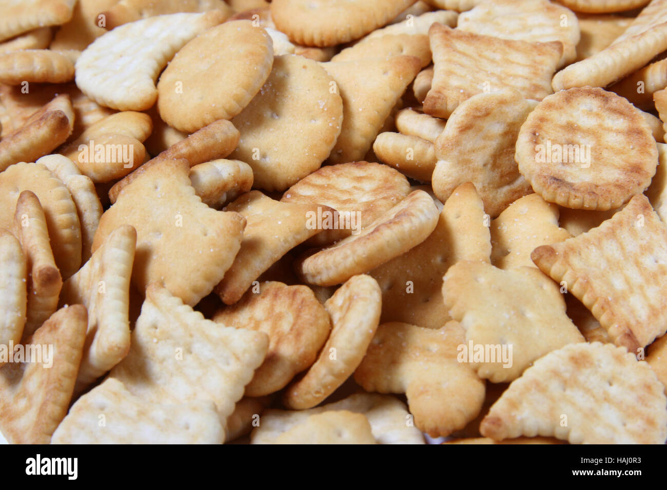 salty crackers Stock Photo