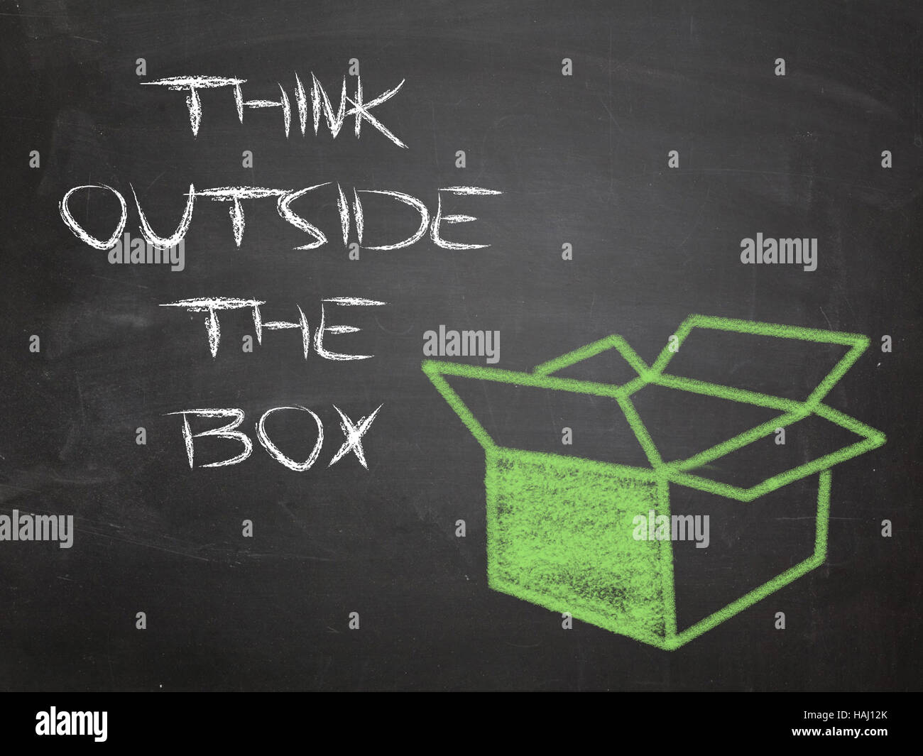 think outside the box Stock Photo