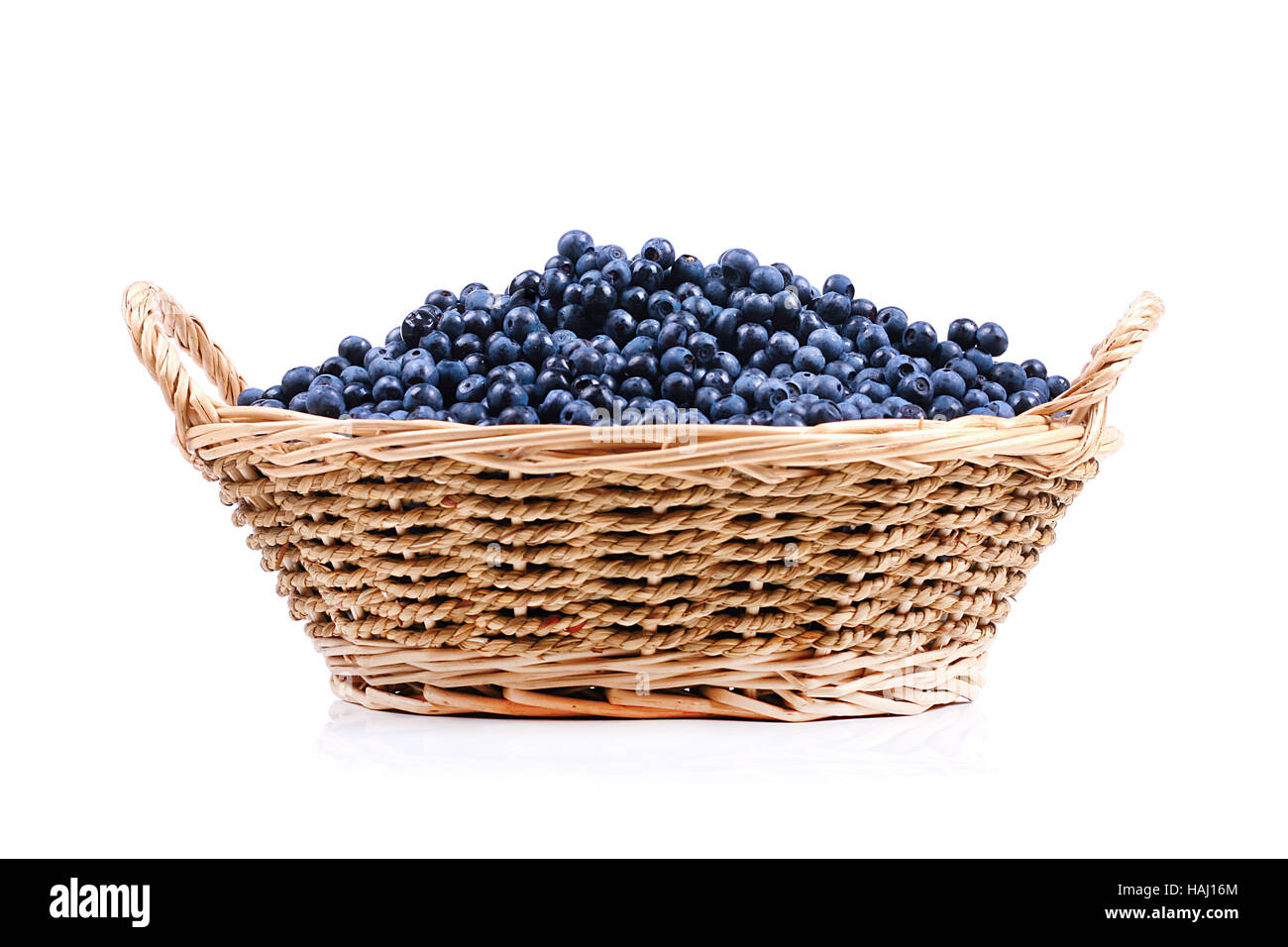 blueberry basket Stock Photo