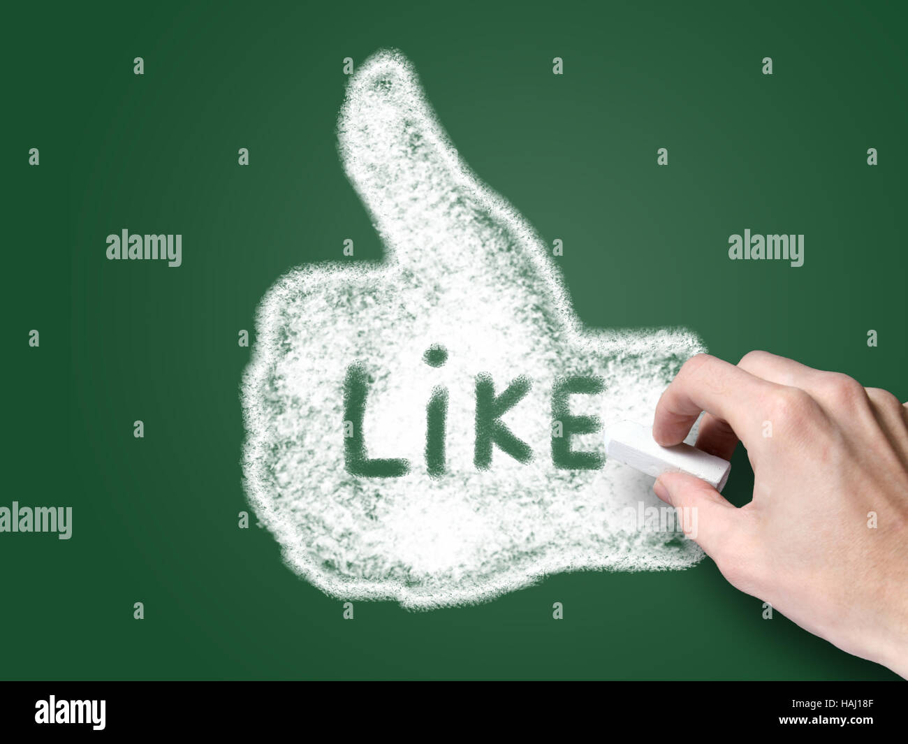 like symbol on blackboard Stock Photo