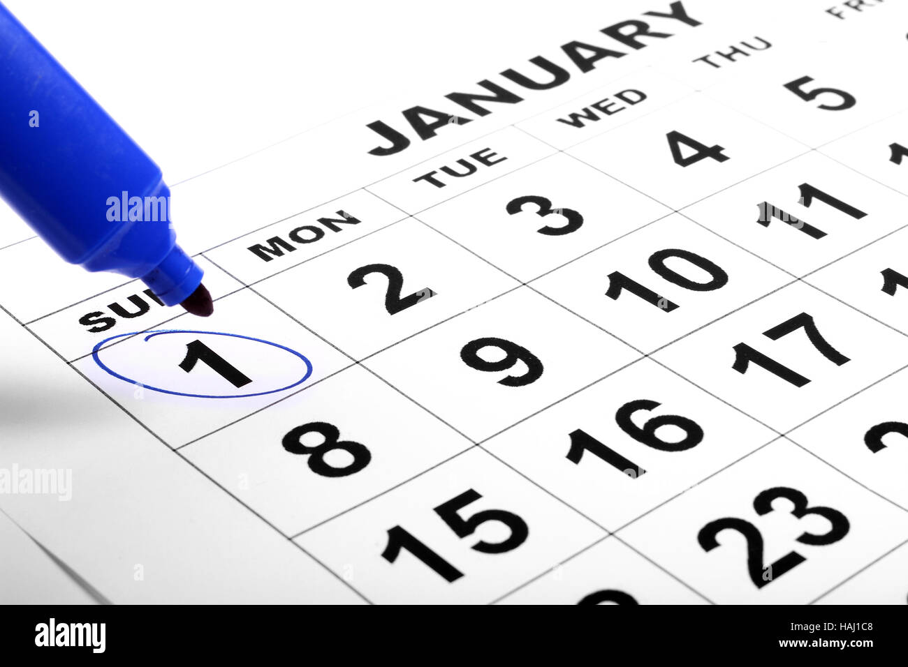 calendar and a marker Stock Photo Alamy