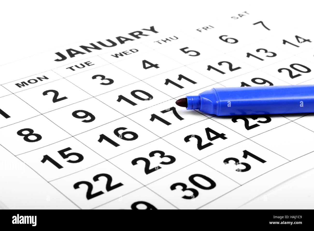 calendar and a marker Stock Photo Alamy