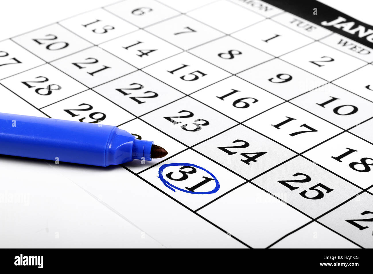 calendar and a marker Stock Photo Alamy