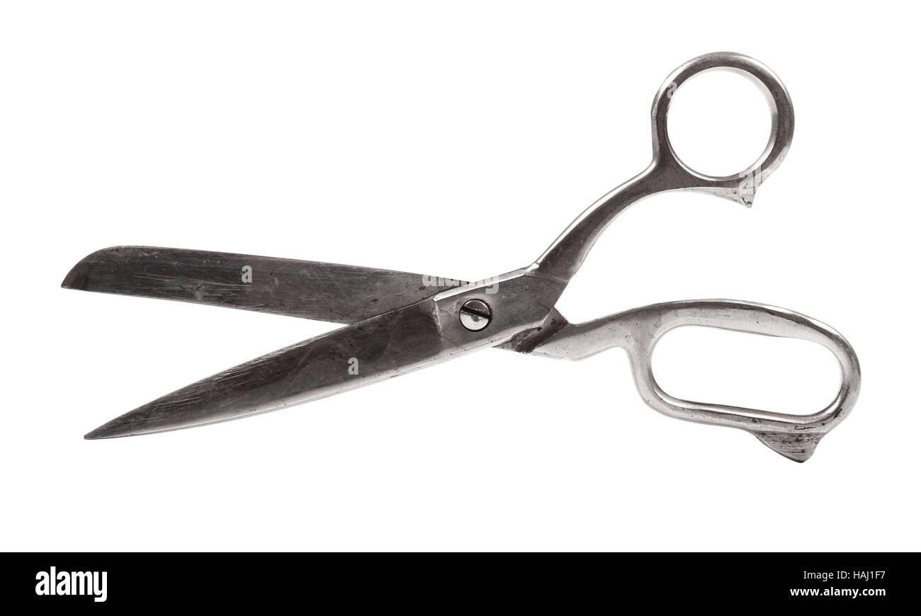 metal scissors isolated on white Stock Photo
