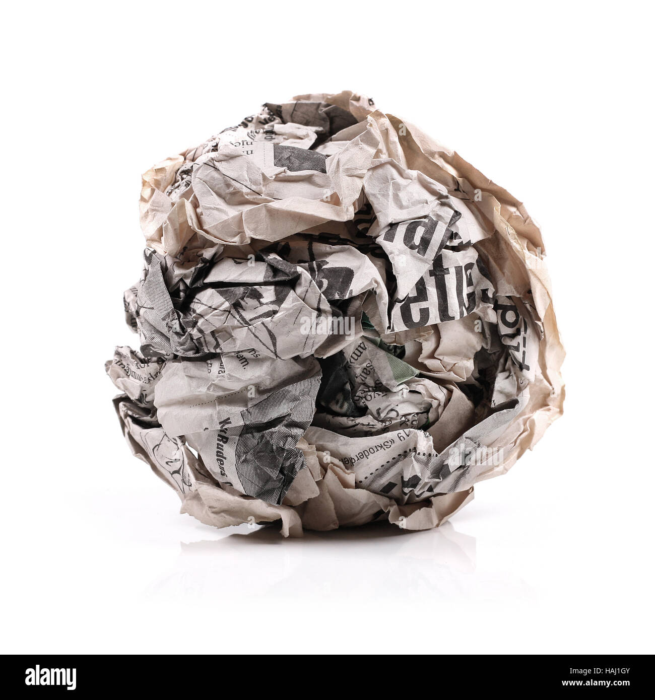 newspaper ball isolated on a white background Stock Photo Alamy