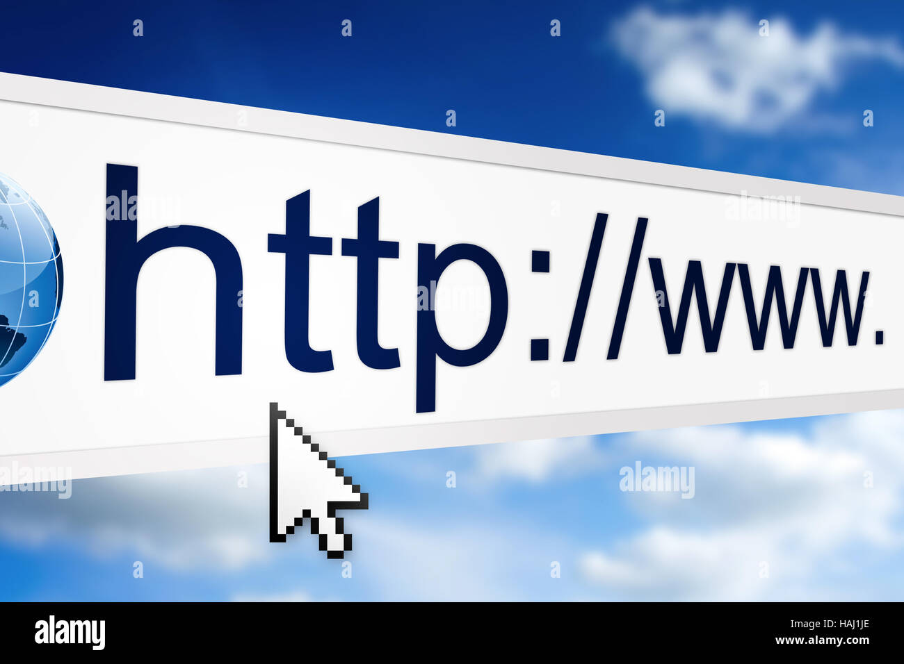 closeup of internet address in web browser Stock Photo