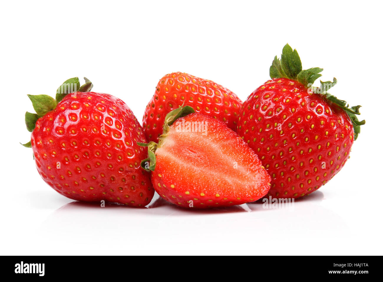 group of fresh strawberries isolated on white background Stock Photo ...