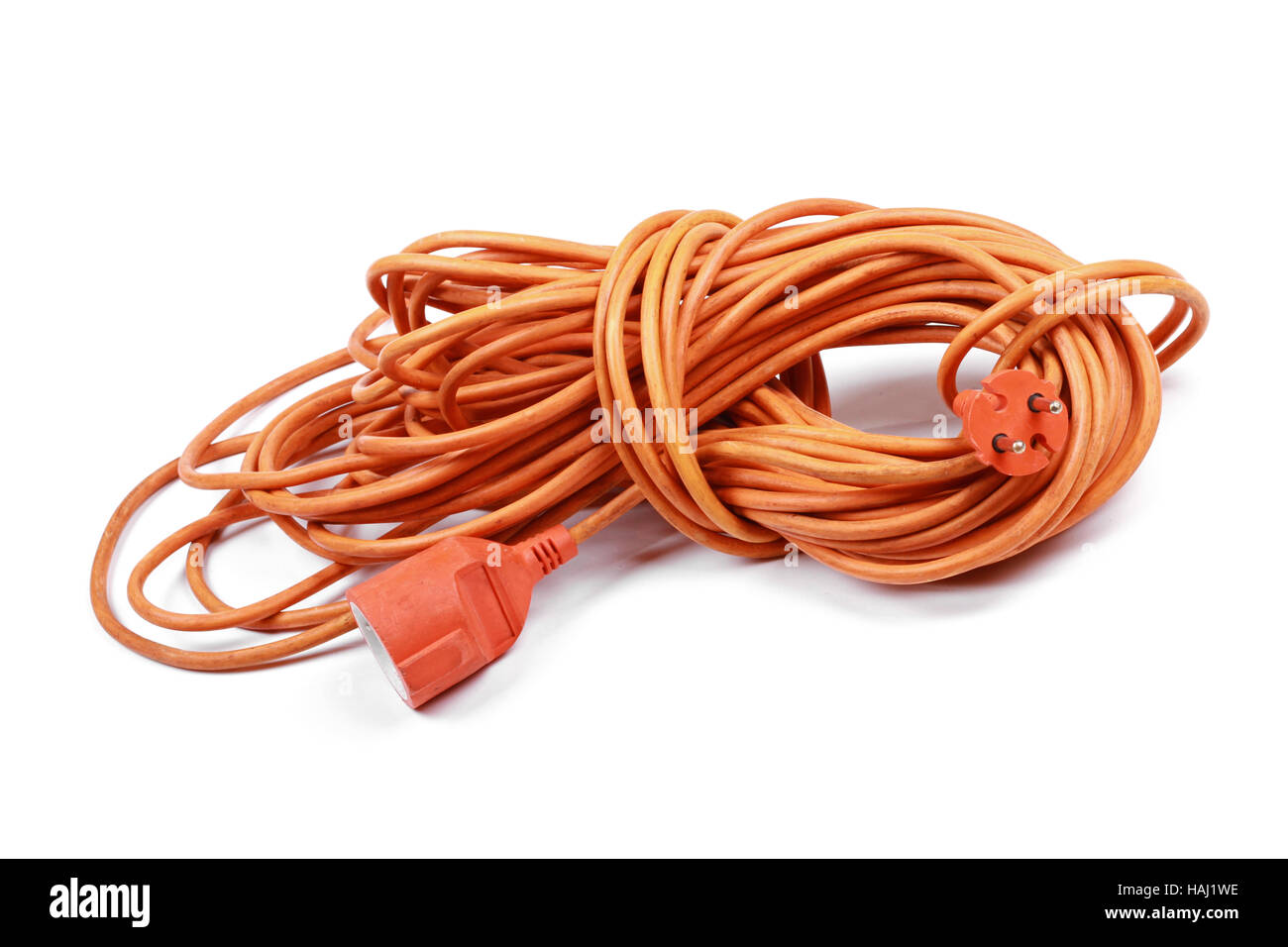 electric extension cord isolated on white background Stock Photo