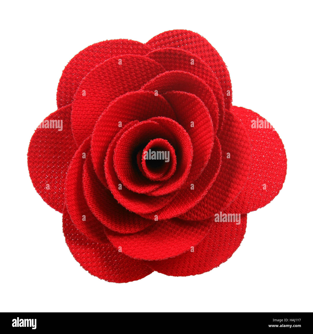 red cloth rose isolated on white background Stock Photo