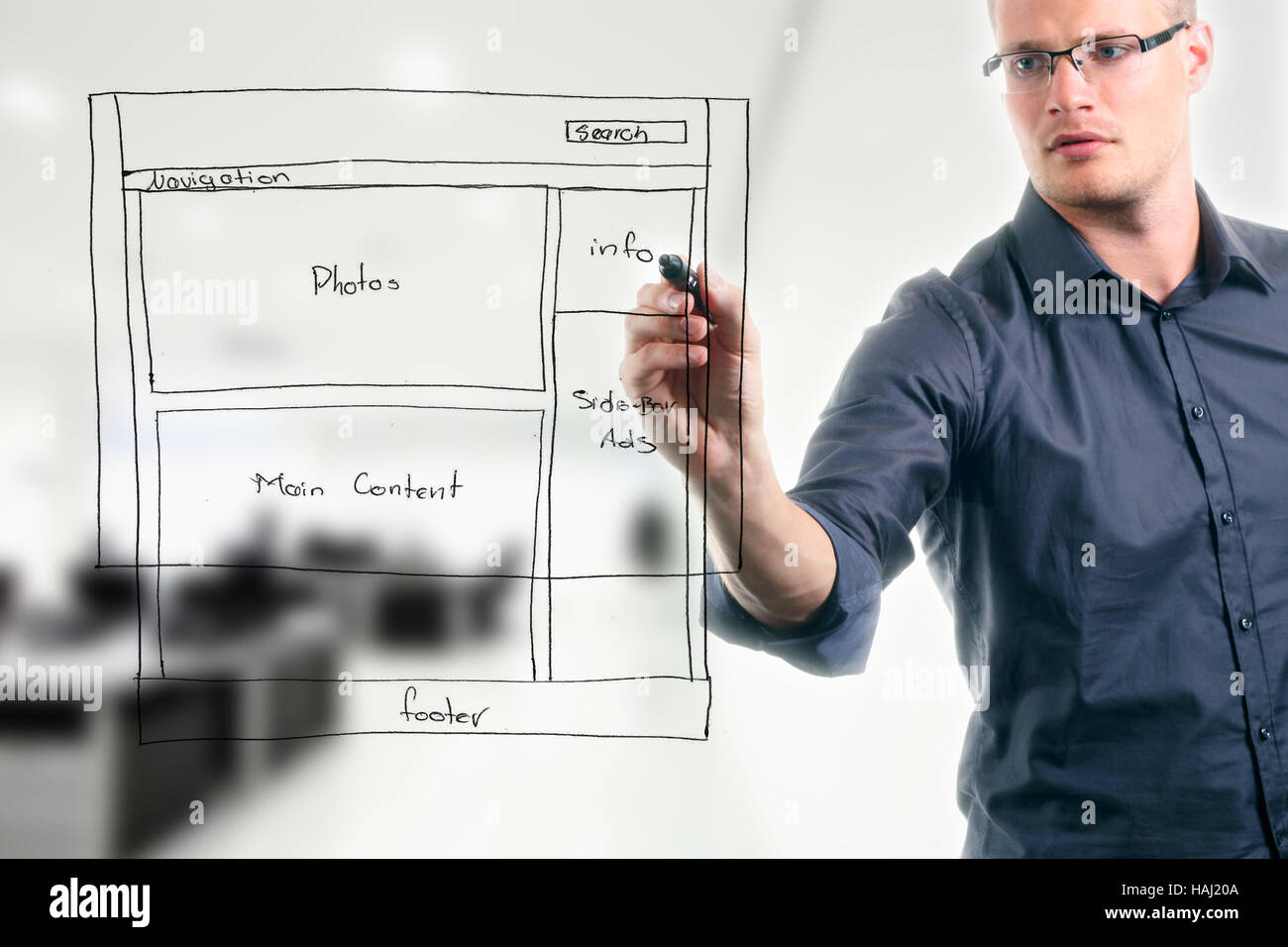 website development wireframe Stock Photo - Alamy