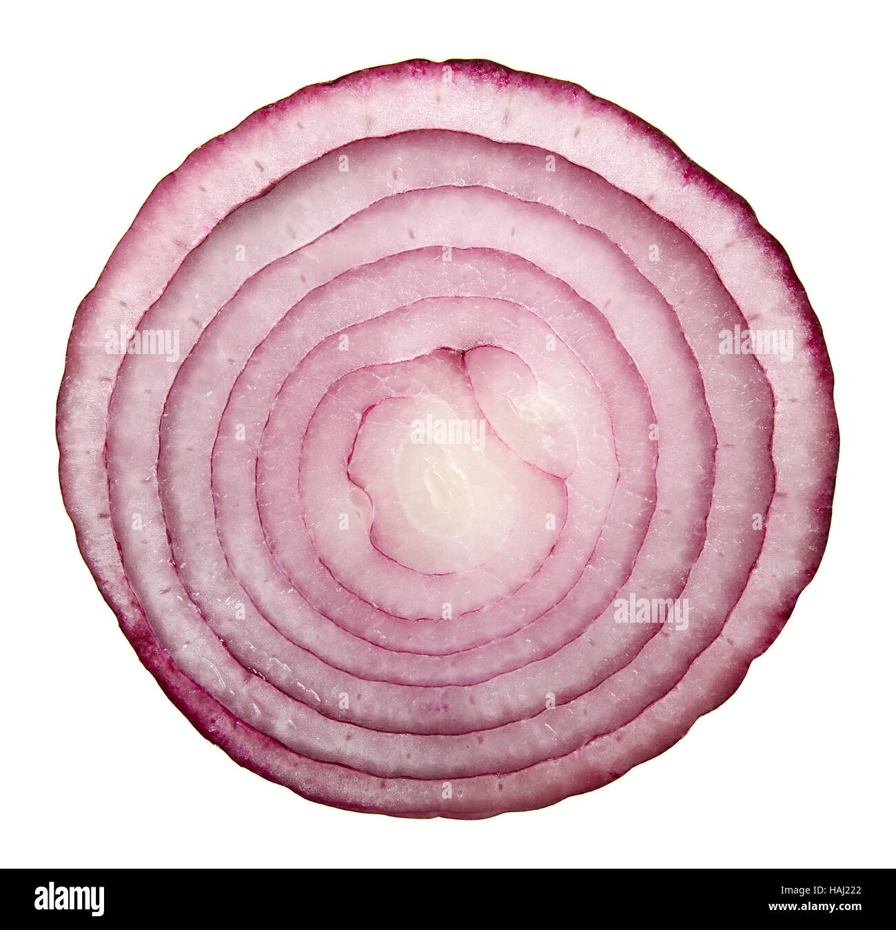 slice of red onion isolated on white background Stock Photo