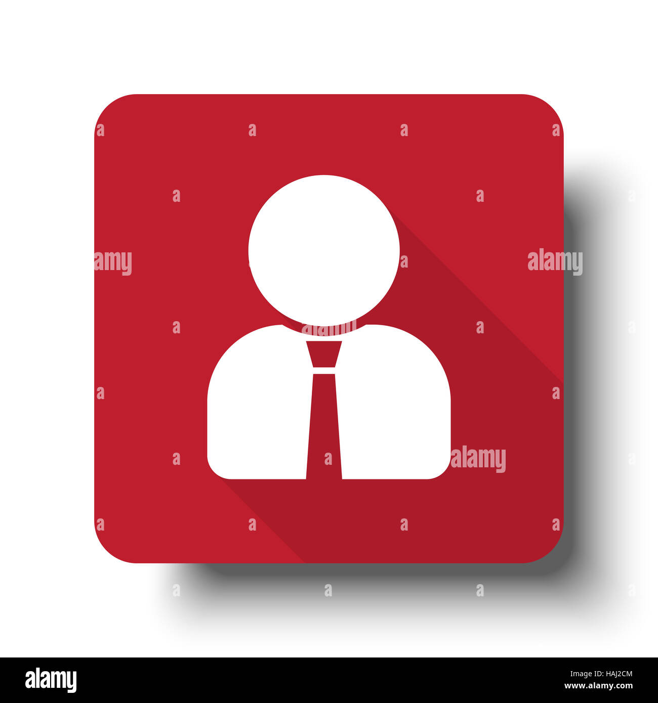 Flat User Profile web icon on red button with drop shadow Stock Photo ...