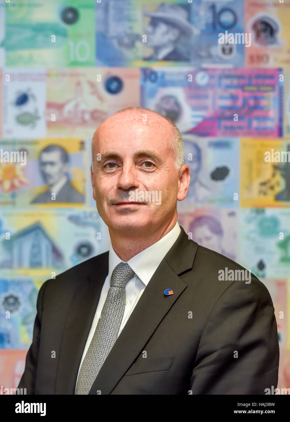 Mark Robertshaw CEO Innovia Group who produce Guardian Clarity C polymer substrate for plastic bank notes Stock Photo