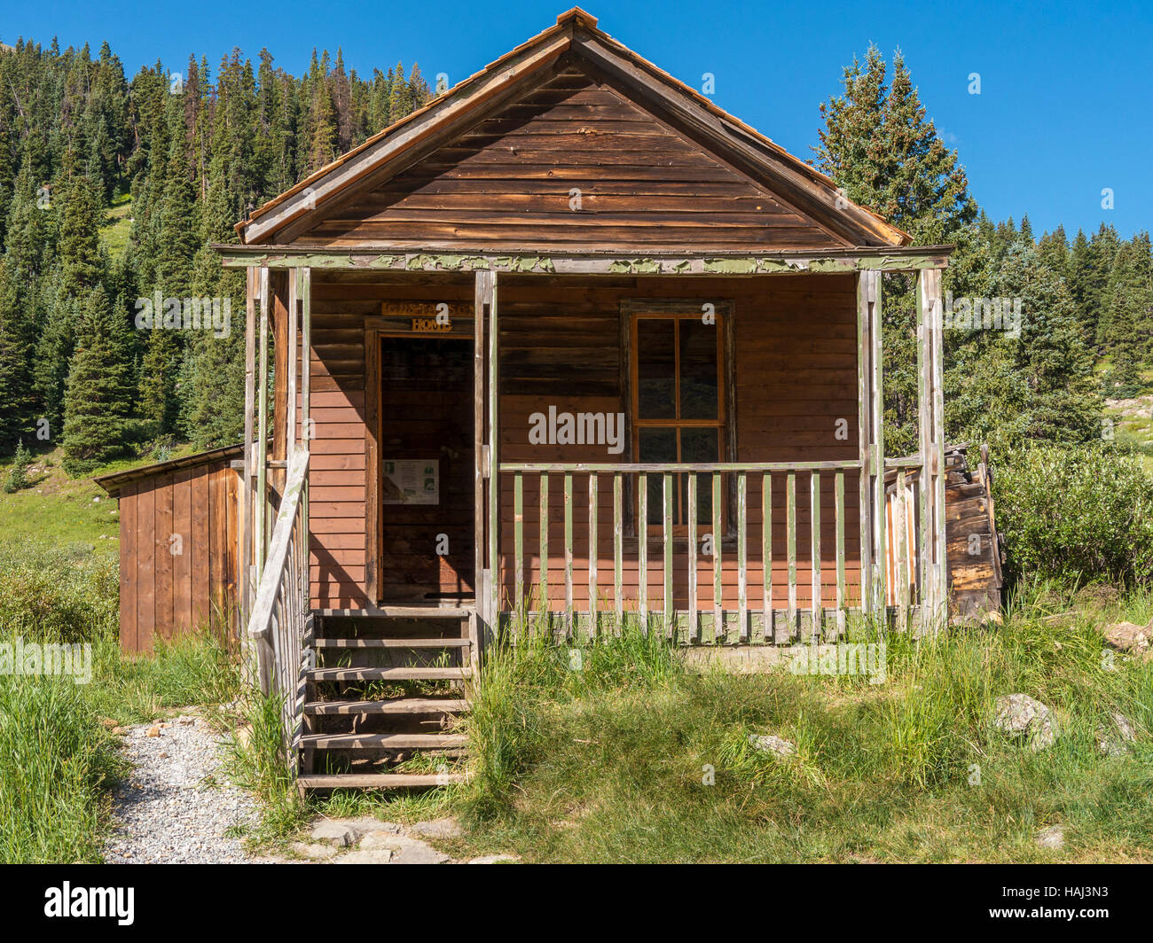 Gustavson House, Animas Forks ghost town near Silverton, Colorado Stock