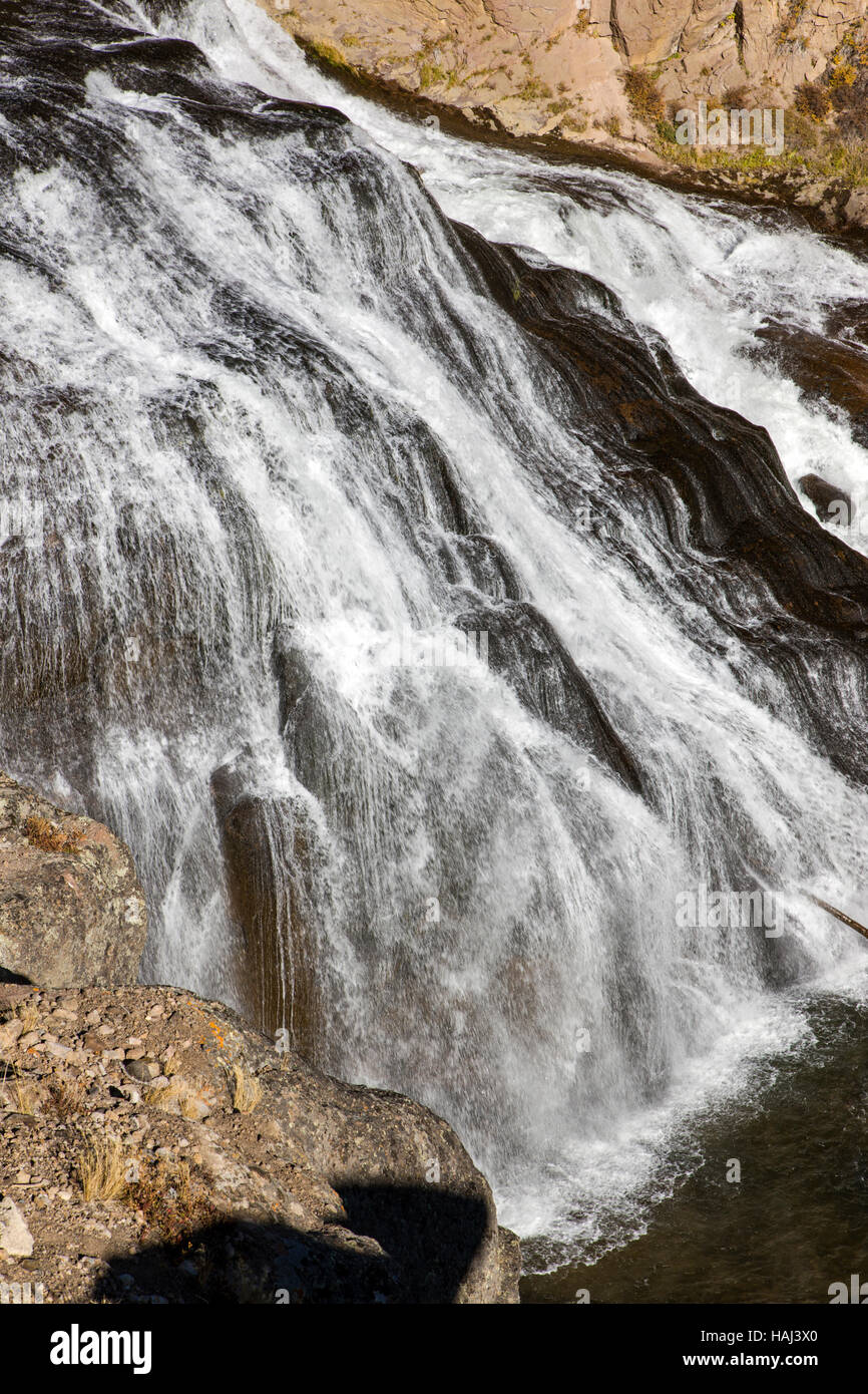 Gibbon Falls (84'), Yellowstone National Park, Wyoming, USA Stock Photo