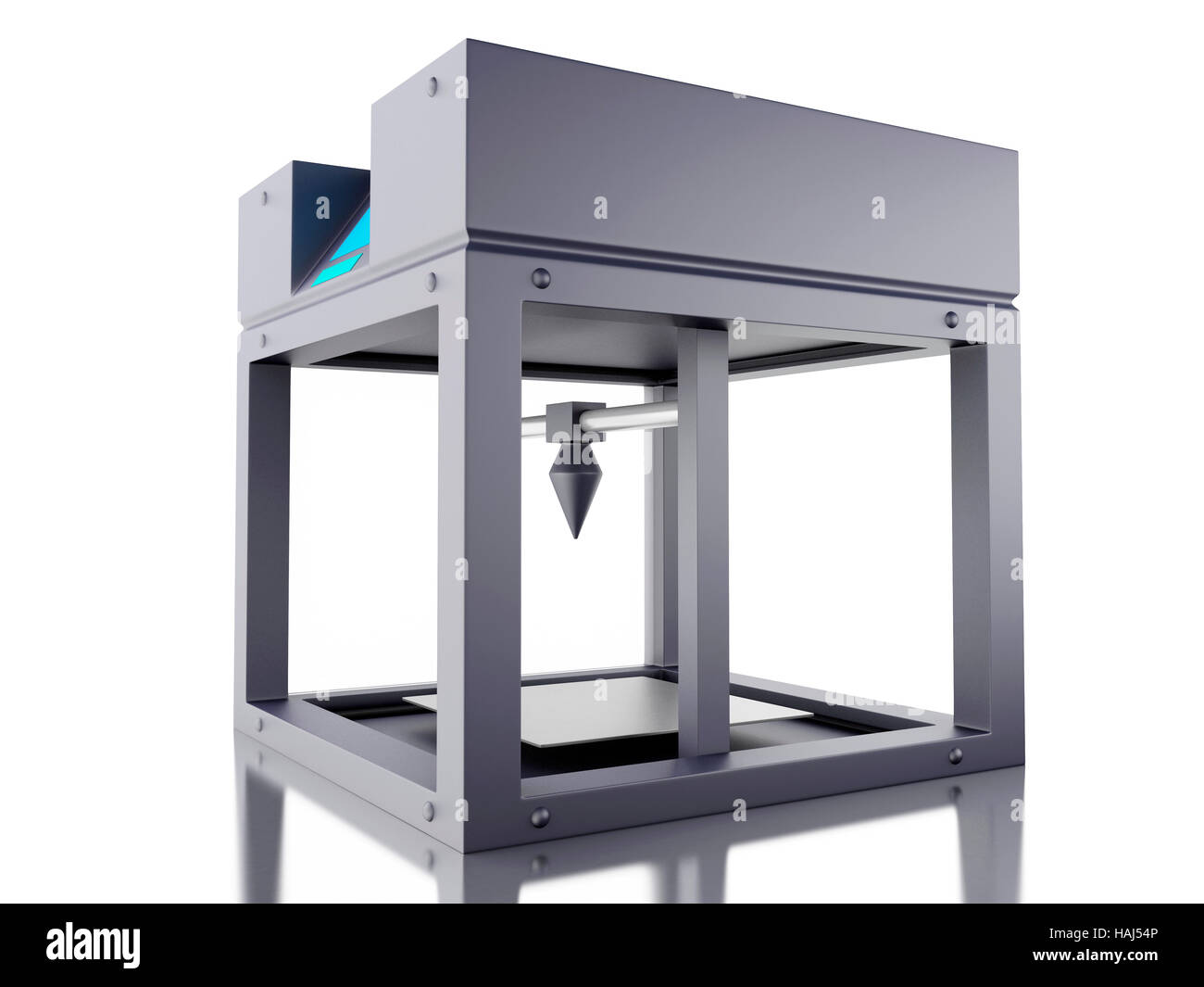 3D Illustration. Three dimensional printer. New technology concept ...