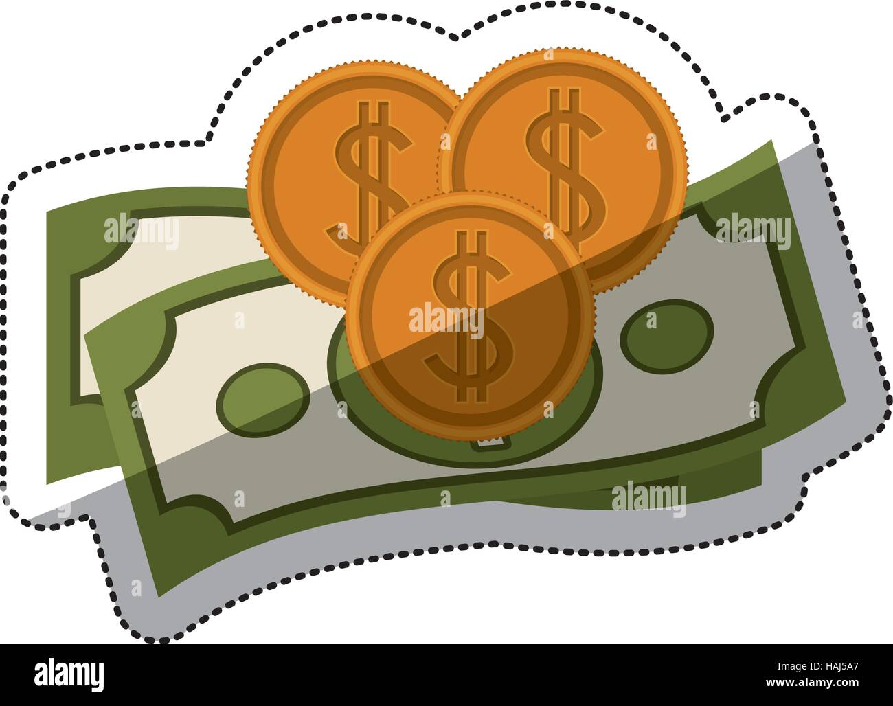 Isolated bills and coins design Stock Vector Image & Art - Alamy