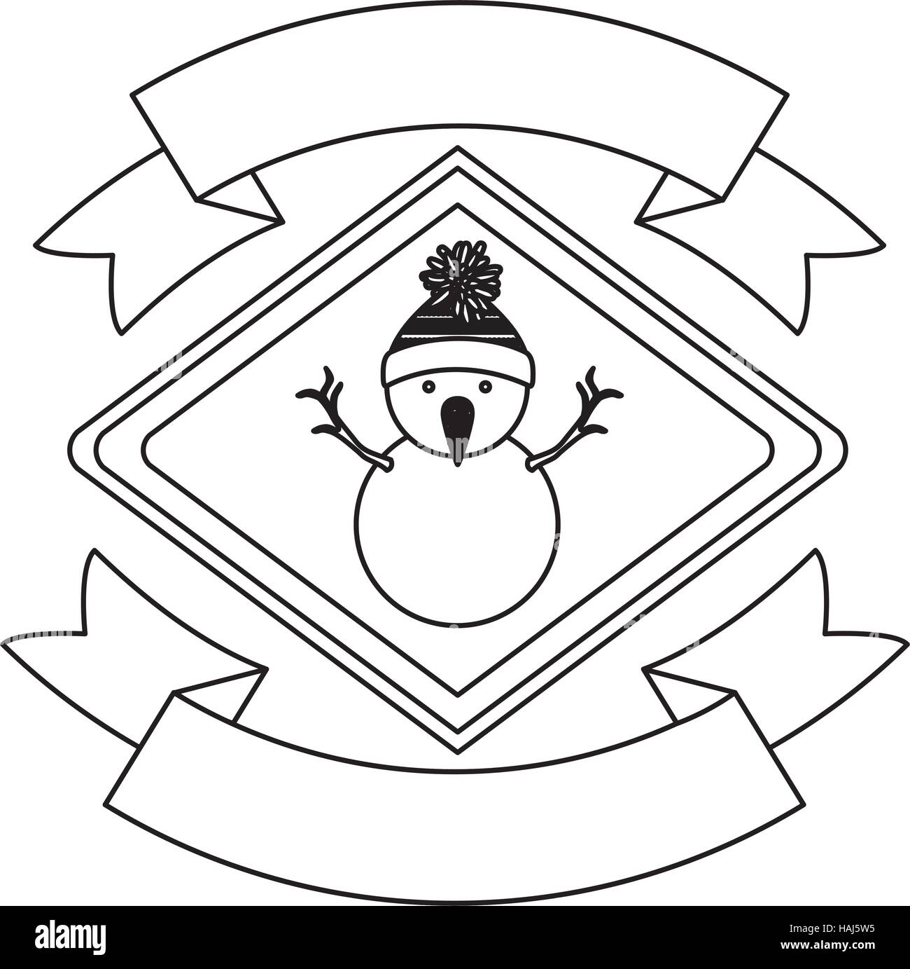 Isolated snowman of Christmas season design Stock Vector Image & Art ...