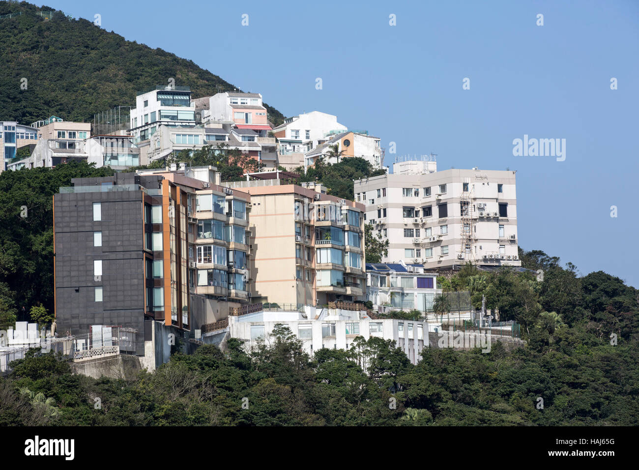 Luxury hilltop villa above Victoria Peak Hong Kong China Stock Photo