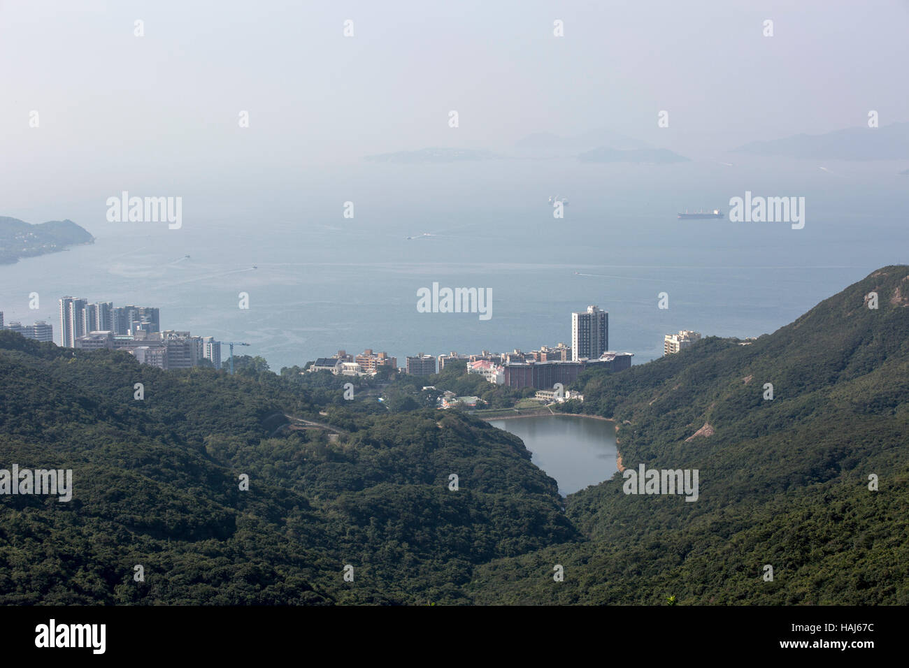 Sea seen from Victoria Peak, Hong Kong China Stock Photo