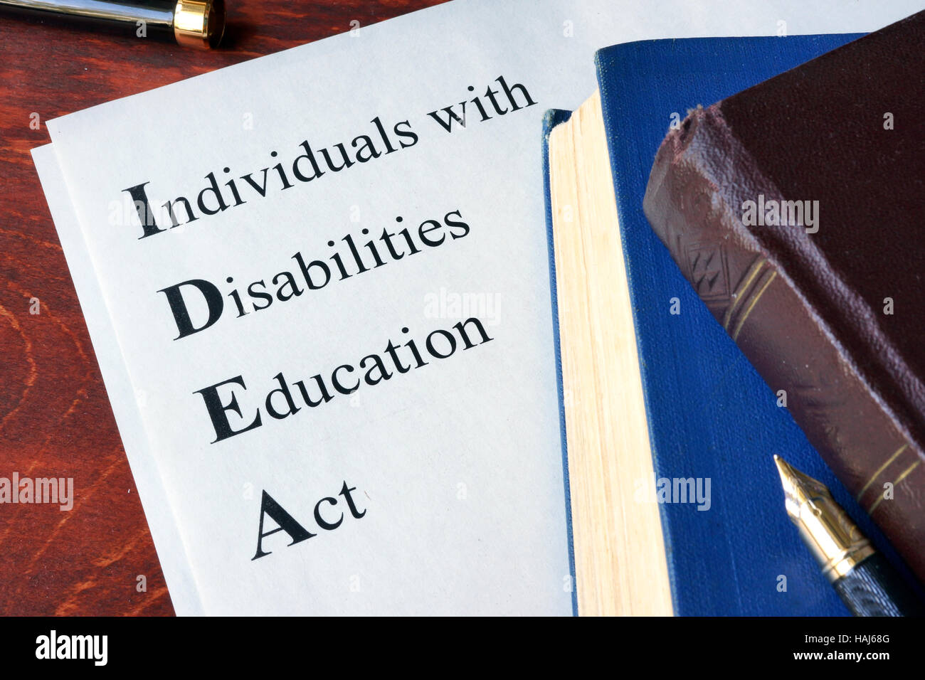 Paper with title Individuals with Disabilities Education Act (IDEA) Stock Photo