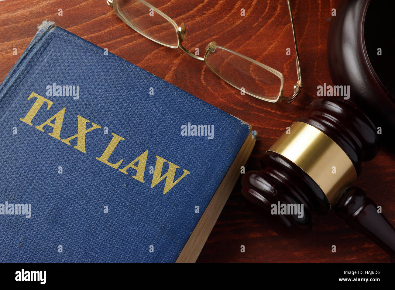 Book with title tax law on a table Stock Photo Alamy