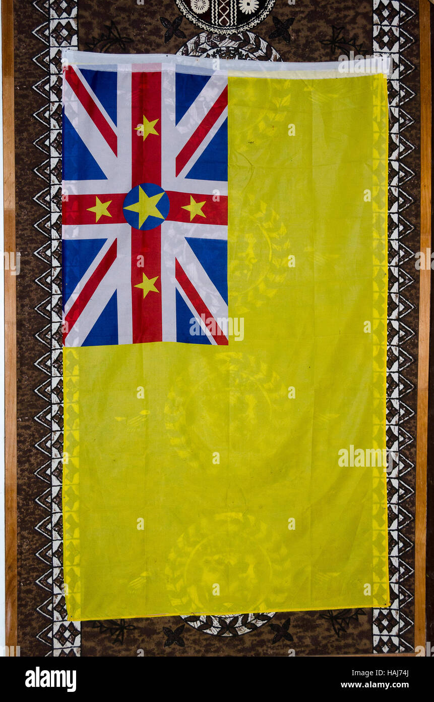 Niue Flag, South Pacific, Oceania Stock Photo