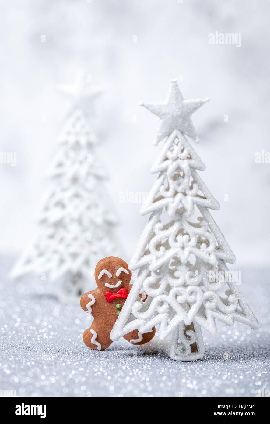 Funny gingerbread man card Stock Photo