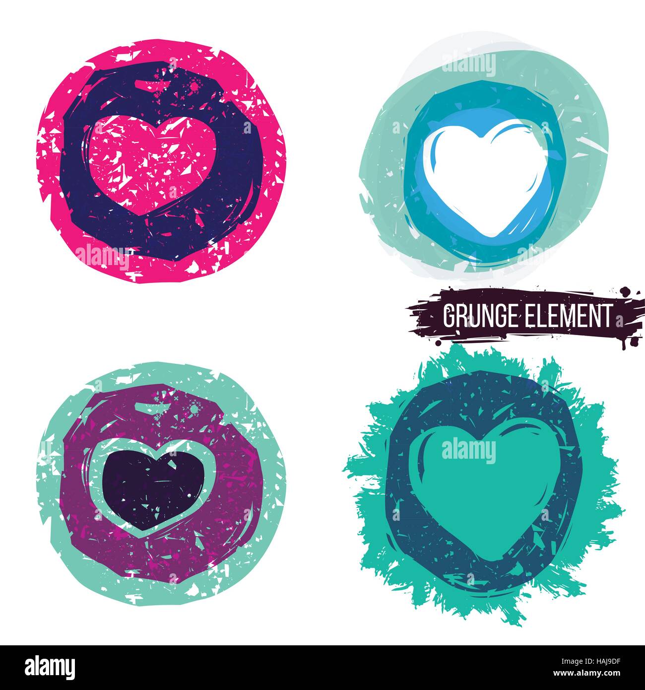 Grunge heart collection Stock Vector Image & Art - Alamy