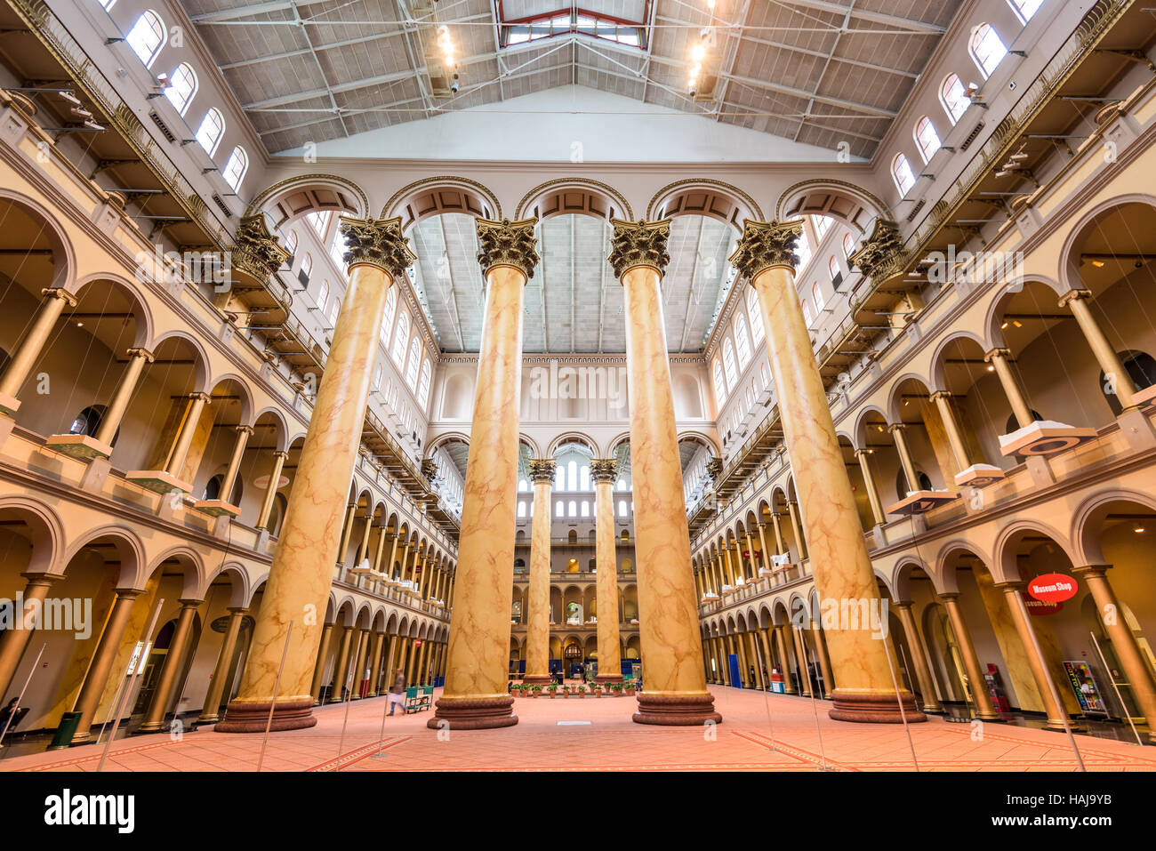 The Great Hall of the National Building Museum in Washington DC, USA. Stock Photo