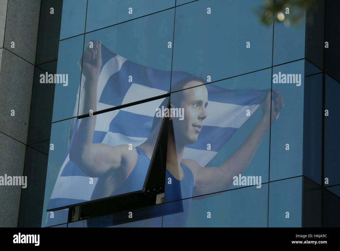 KOSTAS KENTERIS POSTER GREEK 200M SPRINTER ATHENS GREECE 18 August 2004 Stock Photo
