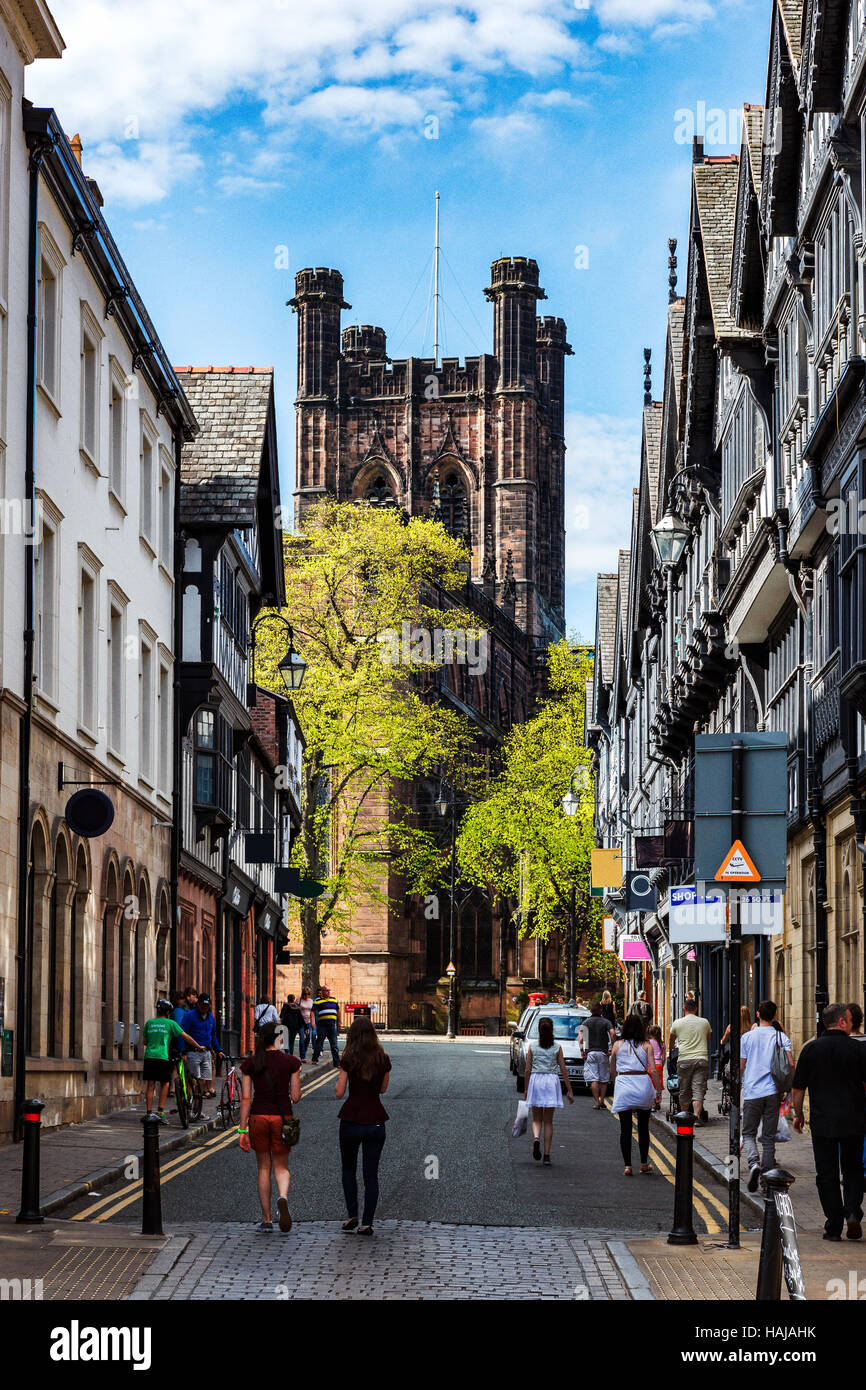 Chester is a walled city in Cheshire, England,famous for its Tudor
