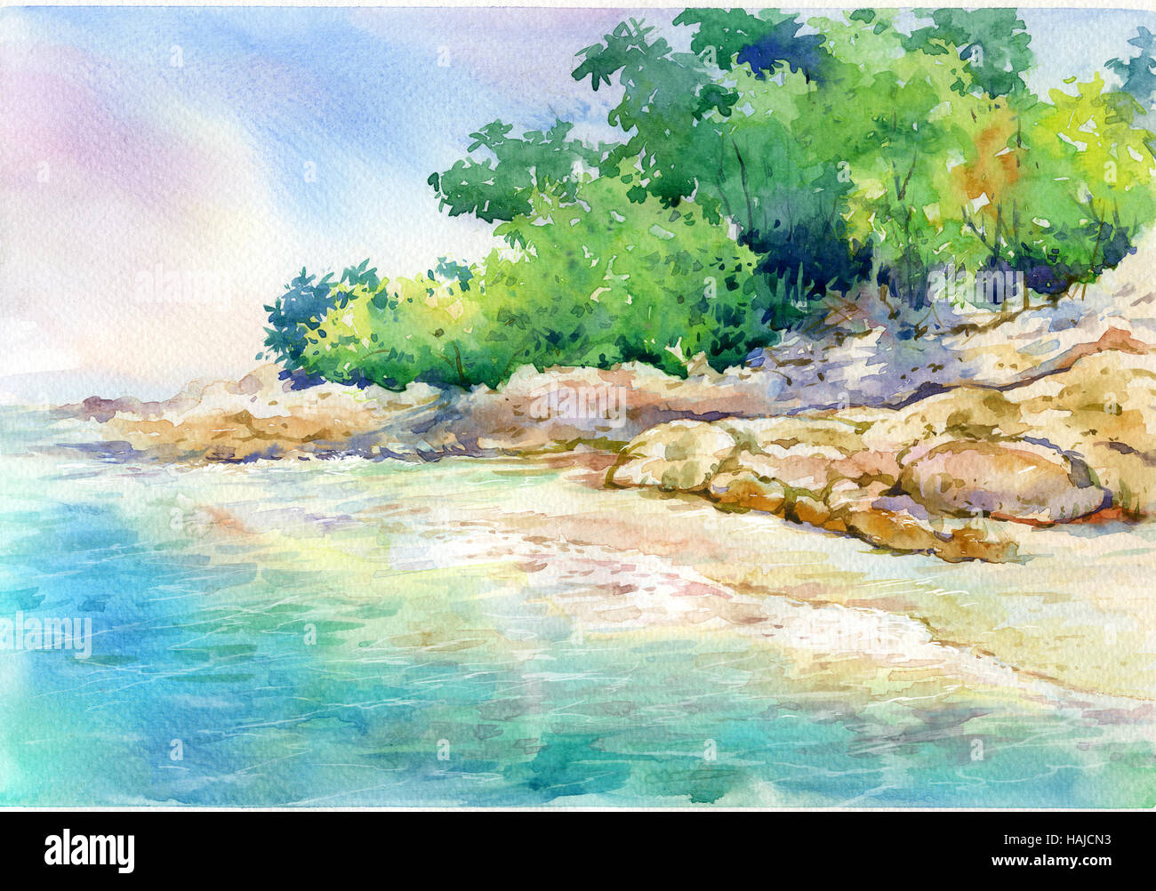 Download Watercolor Seascape High Resolution Stock Photography And Images Alamy