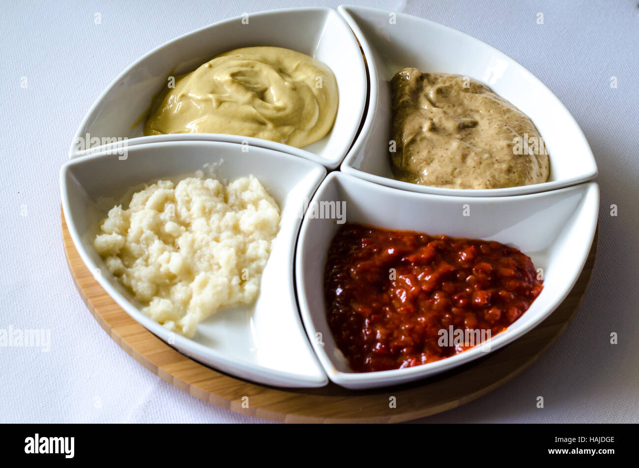 group of food sauces image Stock Photo Alamy