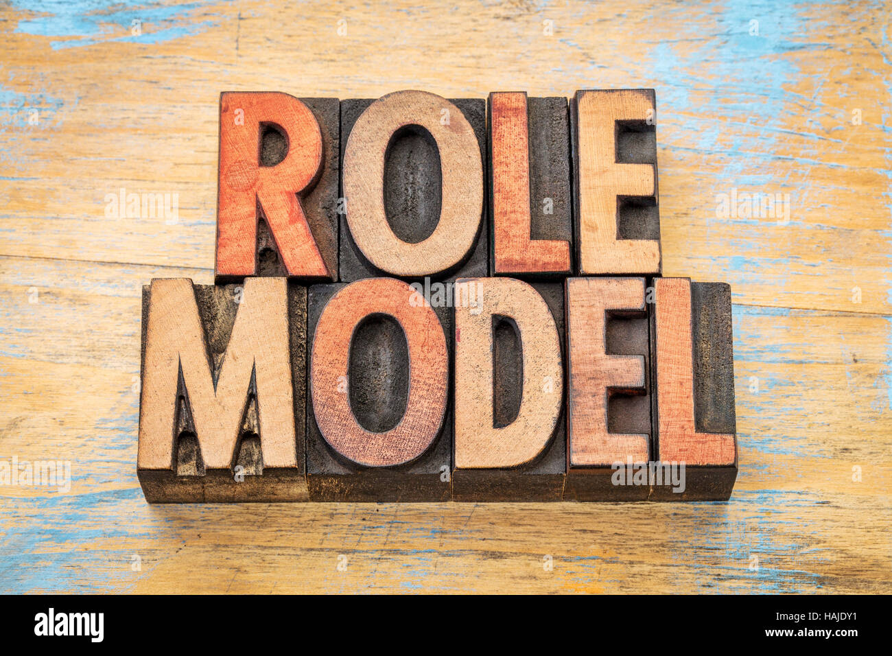 role model  - word abstract in vintage letterpress wood type printing blocks Stock Photo