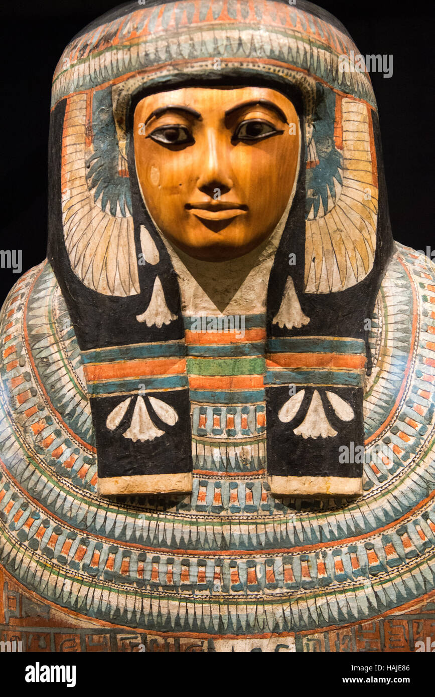 sarcophagus tanetcharoe at leiden museum Stock Photo