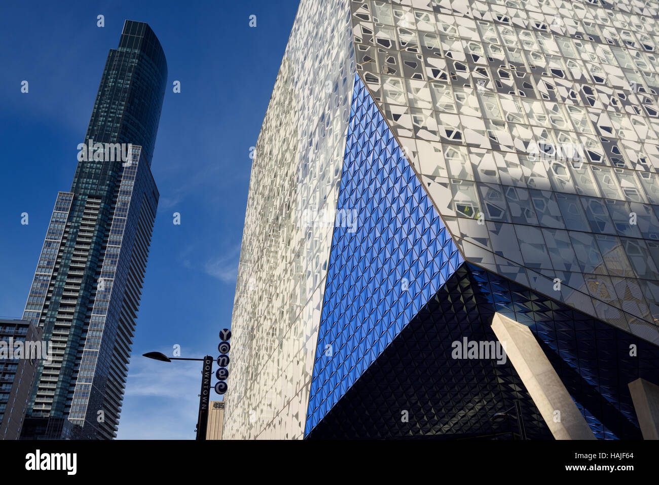 Modern architecture of Ryerson University Student Learning Center building downtown Toronto Yonge street Stock Photo