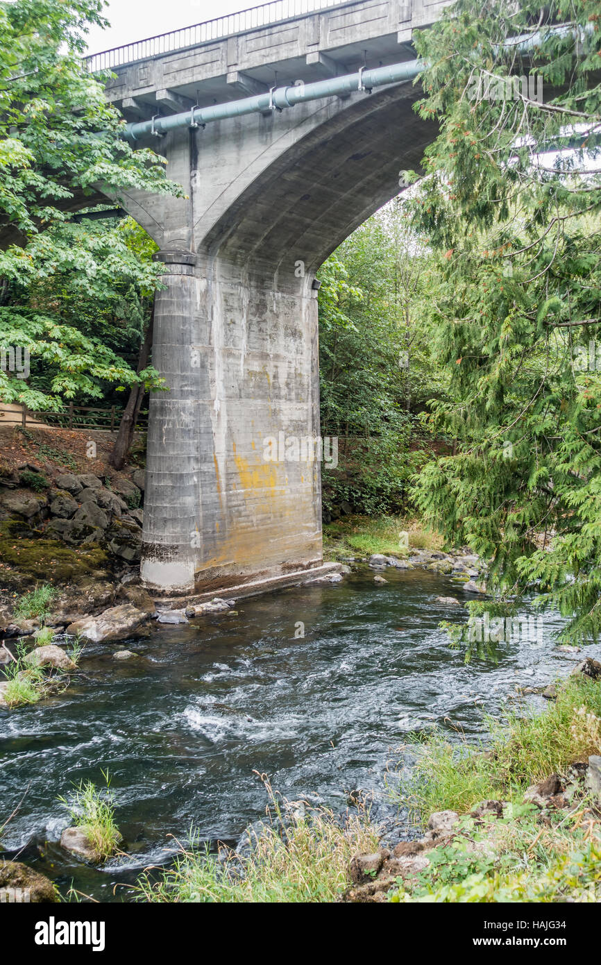 The Deschutes River flows beneath a bridge Stock Photo Alamy